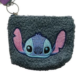 Disney Stitch Coin Purse Furry Cloth Wallet Zipper Bag Lilo & Stitch NWT